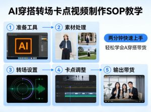 AI穿搭转场卡点视频制作SOP教学，两分钟快速上手，轻松学会AI穿搭带货-网赚36计