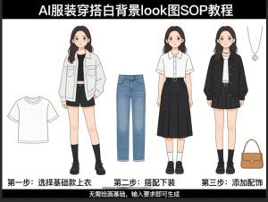 AI服装穿搭白背景look图SOP教程,不用会画画,提几句具体要求,AI就能还你一个奇迹-网赚36计