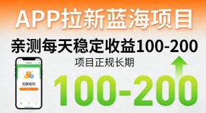 APP拉新蓝海项目,亲测每天稳定收益100-200,项目正规长期-网赚36计