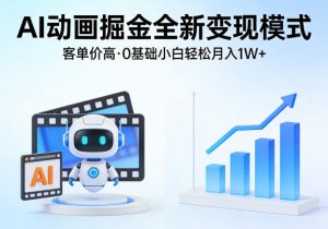 AI动画掘金全新变现模式，客单价高，0基础小白也能轻松月入1W+-网赚36计