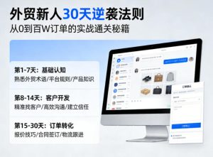 外贸新人30天逆袭法则,教你从0到百W订单的实战通关秘籍-网赚36计