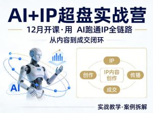 格掌门AI+IP超盘实战营，12月的课，用AI跑通IP全链路，从内容到成交闭环-网赚36计