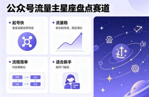 公众号流量主之星座盘点赛道,起号快+流量稳,流程简单,适合新手操作-网赚36计