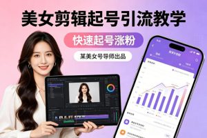某美女号导师出品：美女剪辑起号引流教学，快速起号涨粉-网赚36计