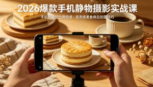 2026爆款手机静物摄影实战课，手机也能拍出商拍感，学会拍出高质感美食商品-网赚36计