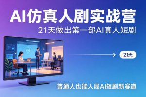 AI仿真人剧实战营,21天做出第一部AI真人短剧,普通人也能入局AI短剧新赛道-网赚36计