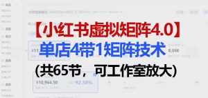 小红书虚拟矩阵4.0技术:单店4带1矩阵(共65节,可工作室放大)-网赚36计