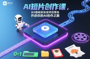AI短片创作课,从0基础到实战项目落地,开启你的AI创作之路(更新0411)-网赚36计