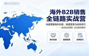 海外B2B销售全链路实战营,快速掌握海外拓客、渠道管理与成单技巧-网赚36计