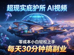 超现实庇护所AI视频项目拆解，零成本小白轻松上手，每天30分钟搞副业-网赚36计