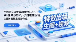 （特效出场）平面变立体特效AI视频SOP，小白也能玩转，生图+视频直接抄作业-网赚36计