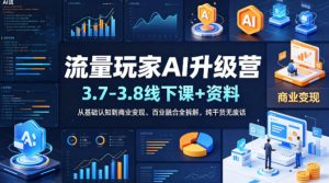 流量玩家AI升级营(3.7-3.8线下课和资料),从基础认知到商业变现、百业融合全拆解,纯干货无废话-网赚36计