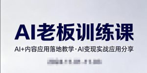 内容AI老板训练课，AI+内容应用落地教学，AI变现的实战应用分享-网赚36计