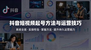 抖音短视频起号方法和运营技巧,内容系统全面实操性强,掌握起号方法,提升账号持久运营能力-网赚36计