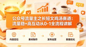 公众号流量主之长短文鸡汤赛道,流量稳+高互动,从0-1全流程讲解-网赚36计