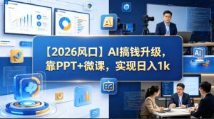 【2026风口】AI搞钱升级,靠PPT+微课,实现日入1k-网赚36计