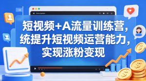 短视频+AI流量训练营,统提升短视频运营能力,实现涨粉变现-网赚36计