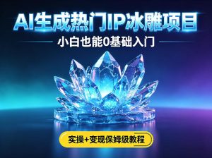 AI生成热门ip冰雕项目，小白也能0基础入门，实操+变现保姆级教程-网赚36计