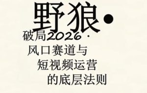 野狼团队·多平台实操运营课,覆盖AI口播、服装、好物、漫剪等热门玩法(更新4月)-网赚36计