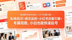 短视频IP私教实战班|小红书流量引爆+私域成交+带徒盈利,专属陪跑,小白也能快速起号-网赚36计
