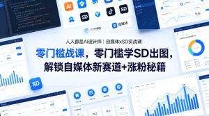 人人都是AI设计师|自媒体xSD实战课,零门槛学SD出图,解锁自媒体新赛道+涨粉秘籍-网赚36计