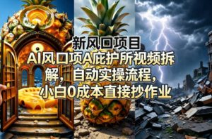 新风口项目AI庇护所视频拆解，自动实操流程，小白0成本直接抄作业-网赚36计