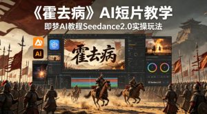 《霍去病》AI短片教学，即梦AI教程Seedance2.0实操玩法-网赚36计