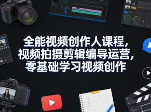 全能视频创作人课程,视频拍摄剪辑编导运营,零基础学习视频创作(更新2026年4月)-网赚36计