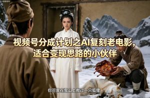 视频号分成计划之AI复刻老电影，适合变现思路的小伙伴-网赚36计