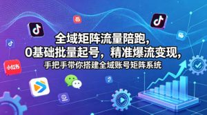 全域矩阵流量陪跑,0基础批量起号,精准爆流变现,手把手带你搭建全域账号矩阵系统-网赚36计