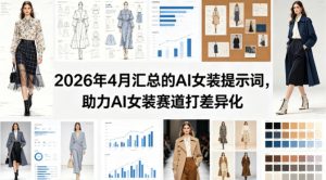 2026年4月汇总的AI女装提示词,助力AI女装赛道打差异化-网赚36计