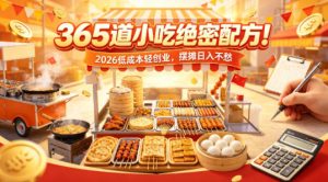 365道小吃绝密配方!2026低成本轻创业,摆摊日入不愁-网赚36计