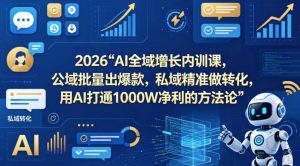 2026AI全域增长内训课,公域批量出爆款,私域精准做转化,用AI打通1000W净利的方法论(更新)-网赚36计