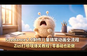 Seedance 2.0制作儿童搞笑动画全流程Zizi打喷嚏爆笑教程|零基础也能做-网赚36计