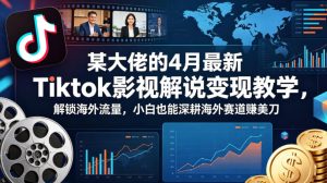 某大佬的4月最新Tiktok影视解说变现教学,解锁海外流量,小白也能深耕海外赛道賺美刀(更新)-网赚36计