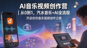 AI音乐视频创作营|从0到1,汽水音乐+AI全流程,开启你的音乐视频创作之旅-网赚36计
