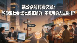 某公众号付费文章:教你混社会:怎么做正确的、不吃亏的人生选择?-网赚36计