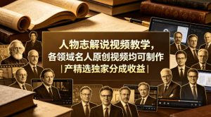 人物志解说视频教学，各领域名人原创视频均可制作丨精选独家分成收益（更新0430）-网赚36计