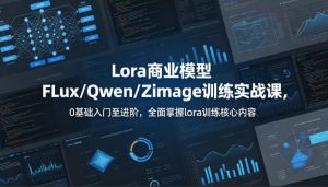 系统性学习Lora商业模型FLux/Qwen/Zimage训练实战课,0基础入门至进阶,全面掌握lora训练核心内容-网赚36计