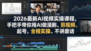 2026最新AI视频实操课程,手把手带你用AI做漫剧、剪视频、起号,全程实操、不讲废话-网赚36计