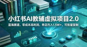 小红书AI教辅虚拟项目2.0,蓝海赛道,零成本高利润,单店月入1.5W+,可批量复制-网赚36计