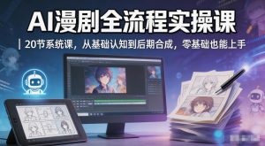 AI漫剧全流程实操课|20节系统课,从基础认知到后期合成,零基础也能上手-网赚36计