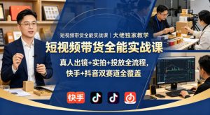 短视频带货全能实战课|大佬独家教学,真人出镜+实拍+投放全流程,快手+抖音双赛道全覆盖-网赚36计