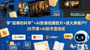 学《叙事的科学》=AI影像拍爆款片+接大牌客户?26节课+AI助手直接送【原创双语字幕】-网赚36计