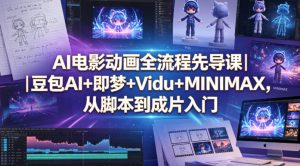 AI电影动画全流程先导课|豆包AI+即梦+Vidu+MINIMAX,从脚本到成片入门-网赚36计
