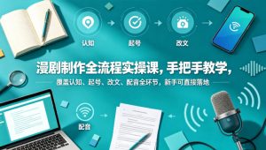 漫剧制作全流程实操课,手把手教学,覆盖认知、起号、改文、配音全环节,新手可直接落地-网赚36计