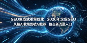 GEO生成式引擎优化,2026年企业GEO从被AI收录到被AI推荐,抢占新流量入口-网赚36计