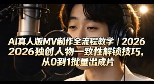 AI真人版MV制作全流程教学|2026独创人物一致性解锁技巧,从0到1批量出成片-网赚36计