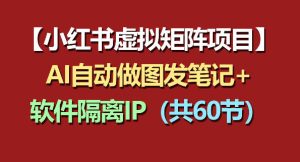小红书虚拟矩阵项目:软件隔离IP+AI自动做图发笔记(共60节)-网赚36计