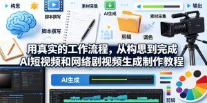 用真实的工作流程,从构思到完成AI短视频和网络剧视频生成制作教程-中英字幕-网赚36计